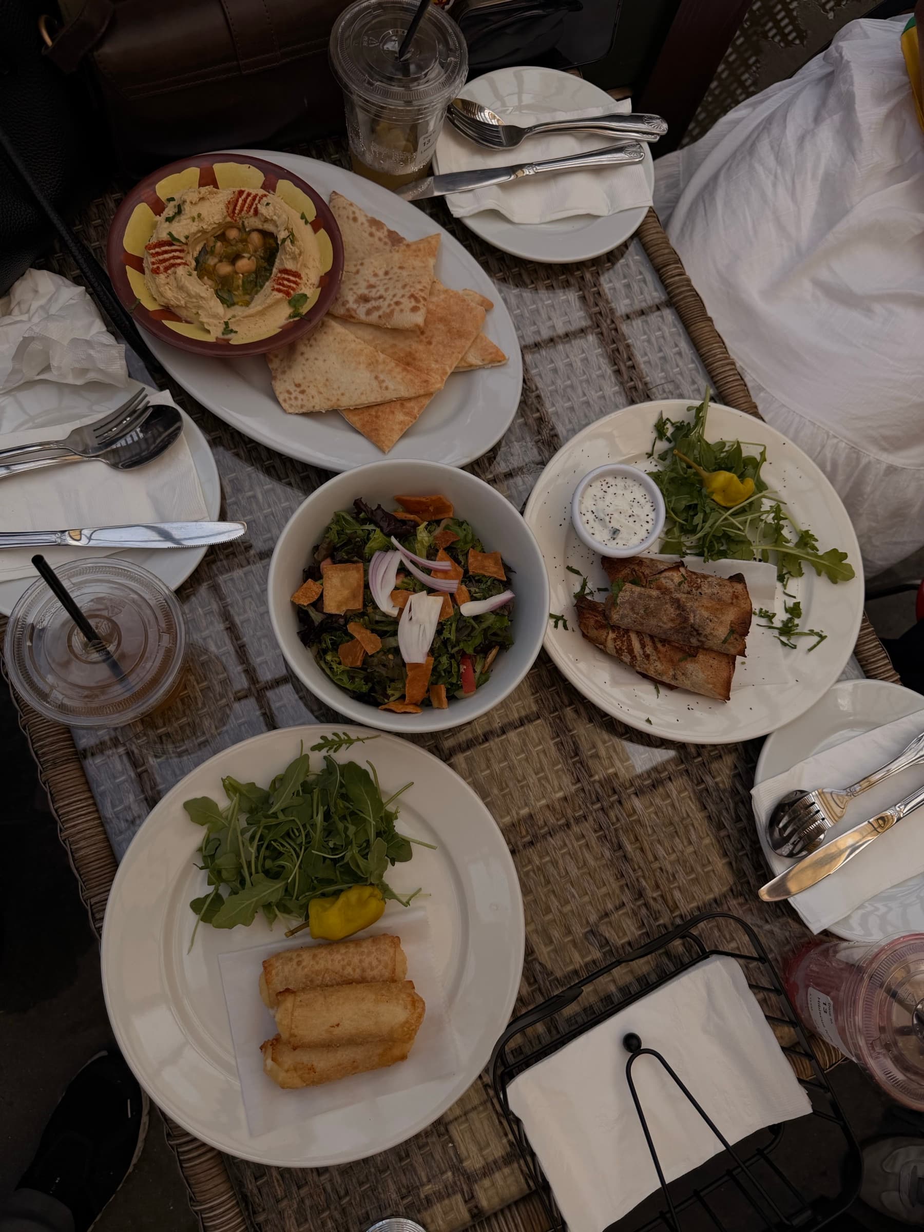 Shared mezze spread
