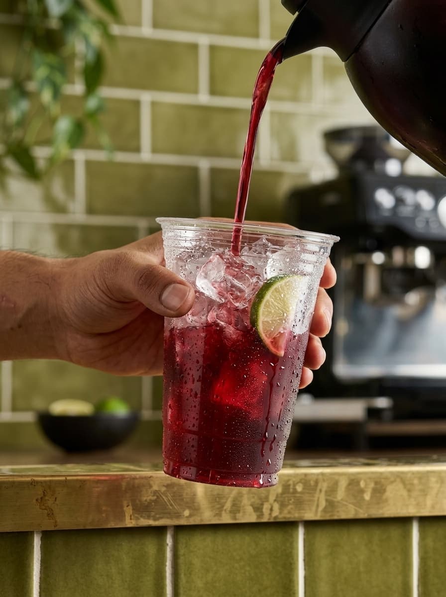 Cinematic hibiscus pour