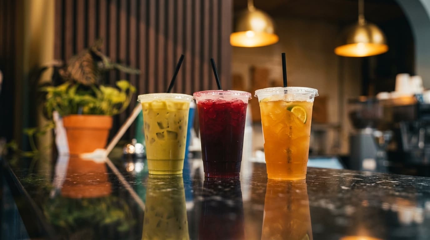 House iced drinks at the bar